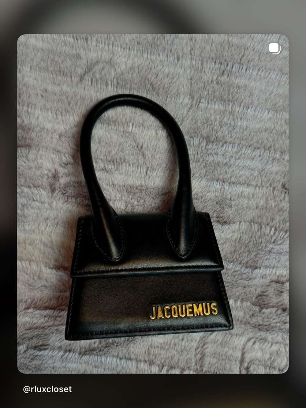 Jacquemus Black Mini Le Chiquito Top-Handle Bag with Gold Logo